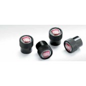 BOUCHONS DE VALVES AVEC LOGO FIAT (NOIR)