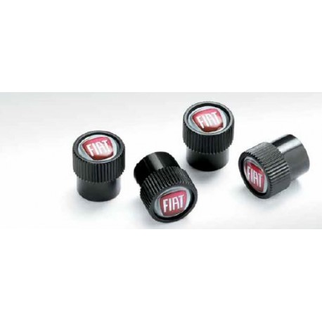 BOUCHONS DE VALVES AVEC LOGO FIAT (NOIR)