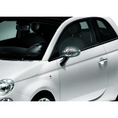 COQUES DE RETROVISEURS FIAT 500 "FLEURS" (NOIR - BORDEAUX)